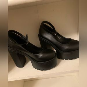 Women’s platform ankle strap heels